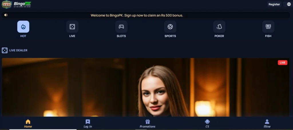 BingoPK Game interface