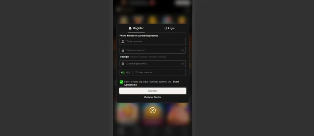 WGS456 Game interface screenshot